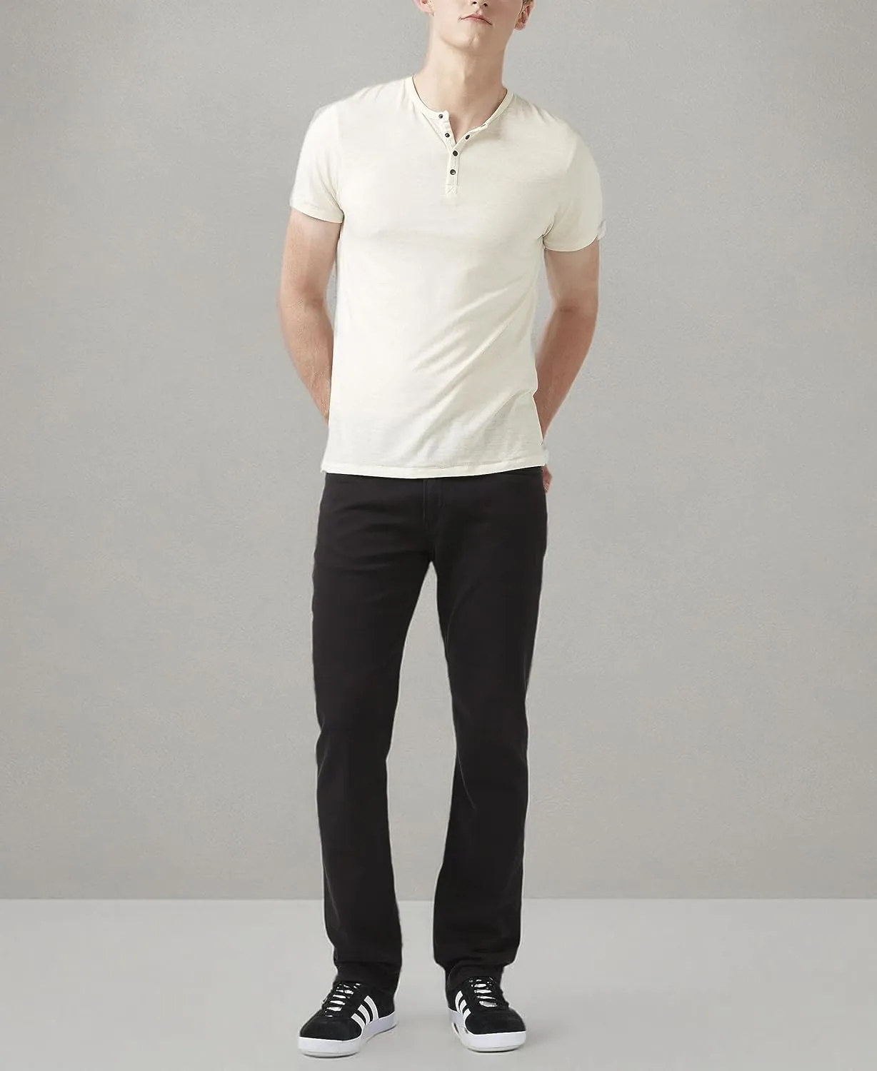 Buffalo David Bitton Men's Non-Denim Straight Leg Six French Terry Pants with Cotton Blend Stretch
