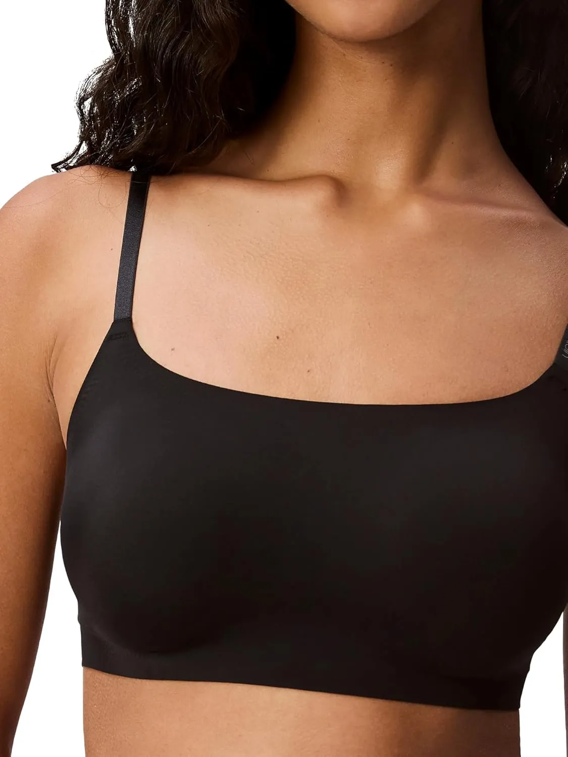 Calvin Klein Women's Invisibles Comfort Seamless Adjustable Skinny Strap Bralette Bra