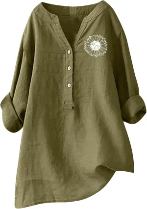 Camisa De Lino para Mujer Men White Linen Shirt Beach Womens Tops Dressy Casual 3/4 Sleeve Cotton