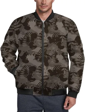 Camouflage Army Brown Hunting Men's Bomber Jacket Lightweight Windbreaker Fashion Spring Fall Coats Casual Jackets for Men