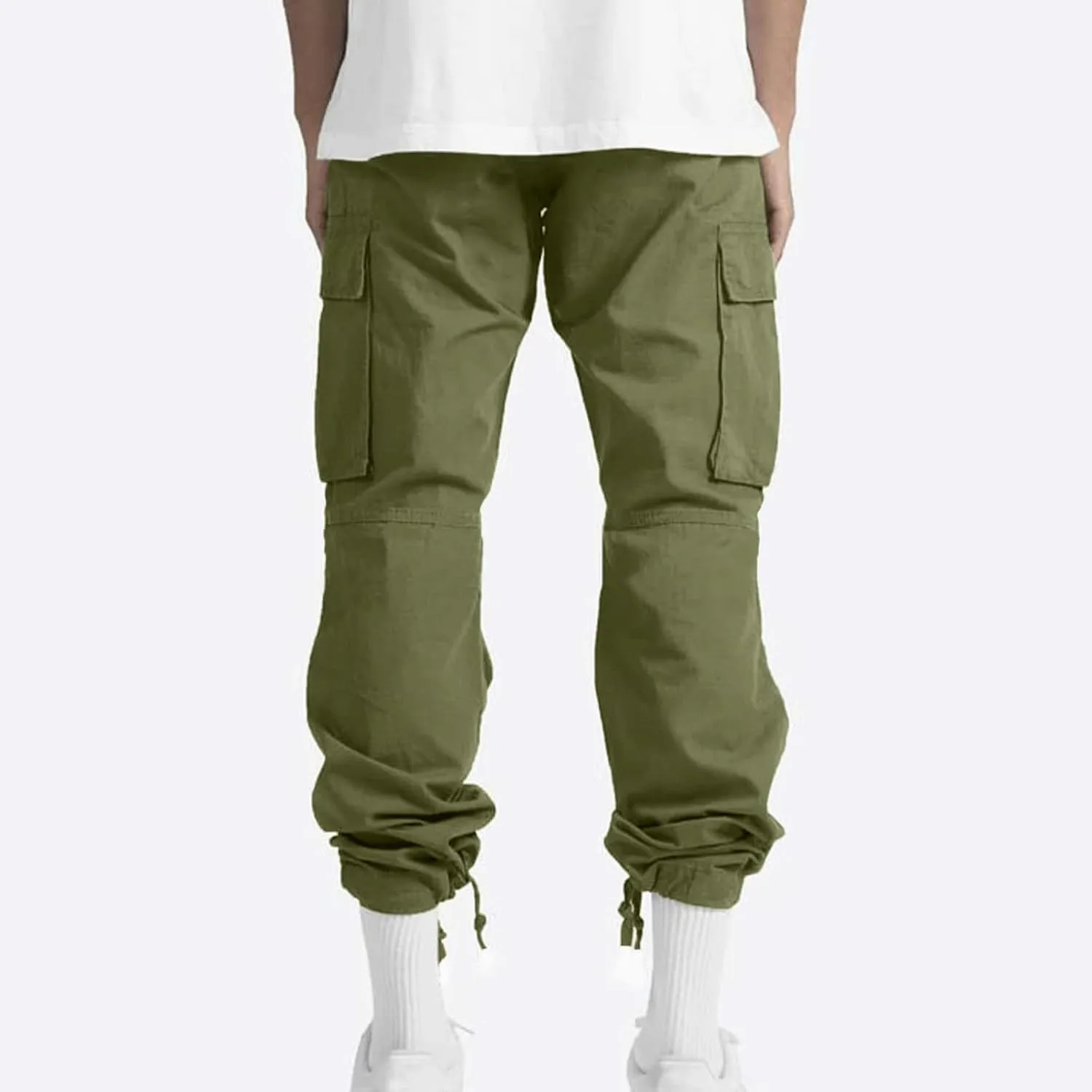 Cargo Pants for Men Baggy Stretch Cargo Work Pants Elastic Waist Straight Leg Sweatpants with Pockets Tactical Pants