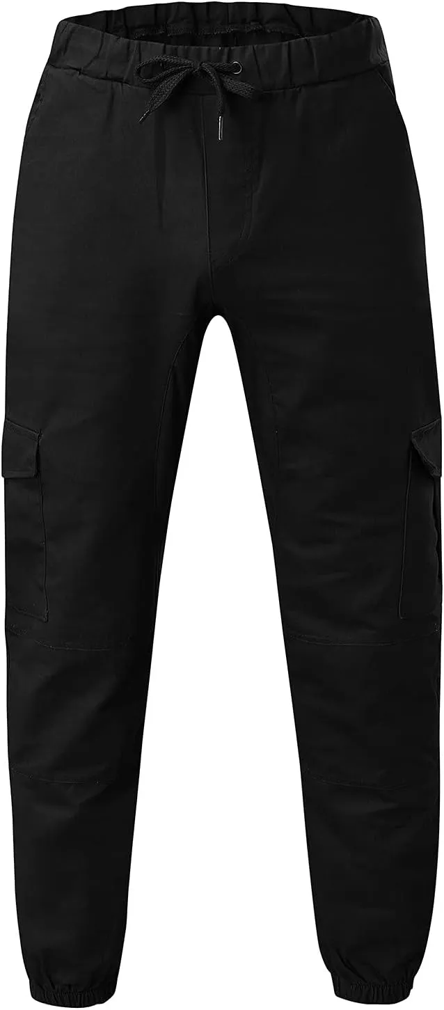Cargo Pants for Men Big and Tall Hiking Outdoor Elastic Waist Pants with 5 Pockets Men's Cargo Pants Classic Straight