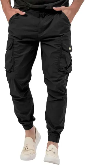 Cargo Pants for Men Big Tall Cotton Casual Cargo Work Pants Baggy Joggers Athletic Pants Loose Straight Sweatpants