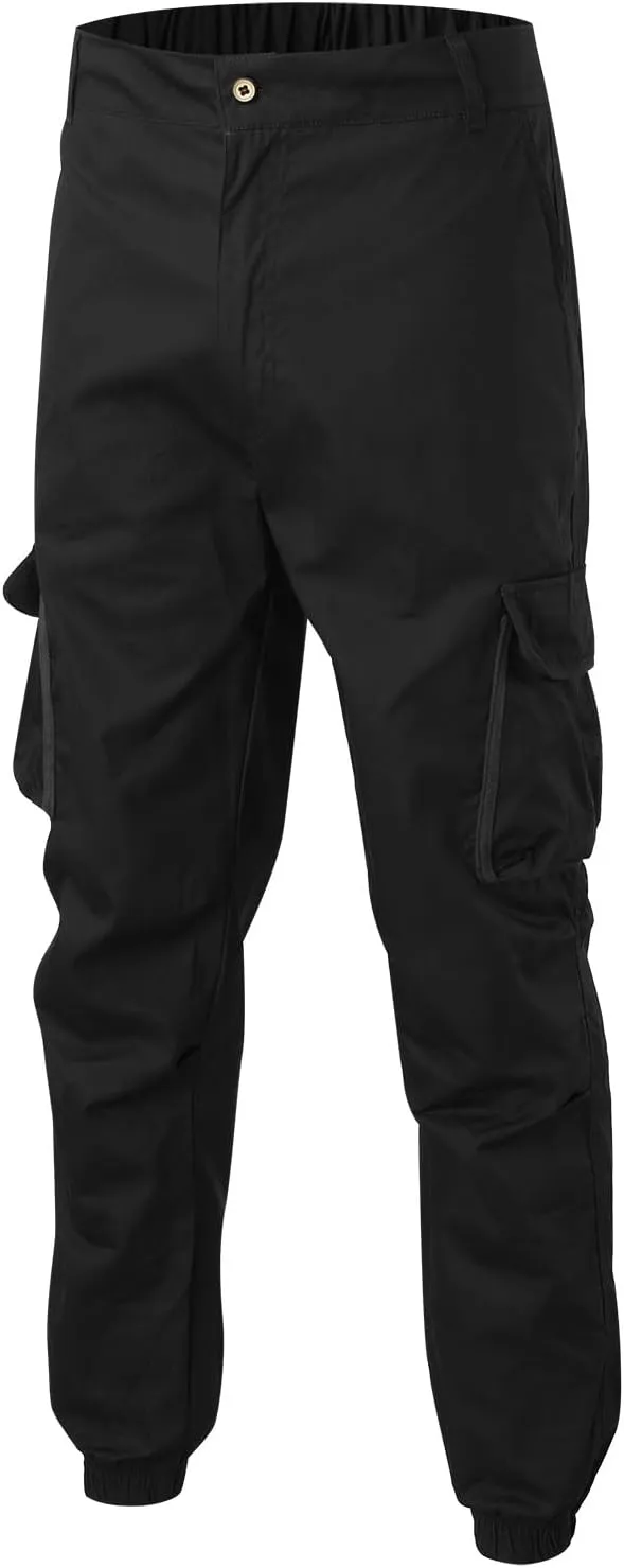 Cargo Pants for Men Big Tall Cotton Casual Cargo Work Pants Baggy Joggers Athletic Pants Loose Straight Sweatpants