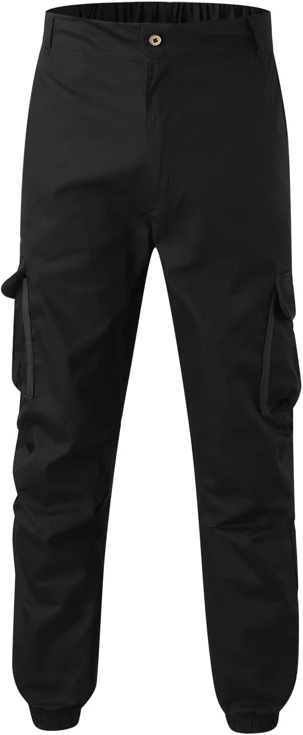 Cargo Pants for Men Big Tall Cotton Casual Cargo Work Pants Baggy Joggers Athletic Pants Loose Straight Sweatpants