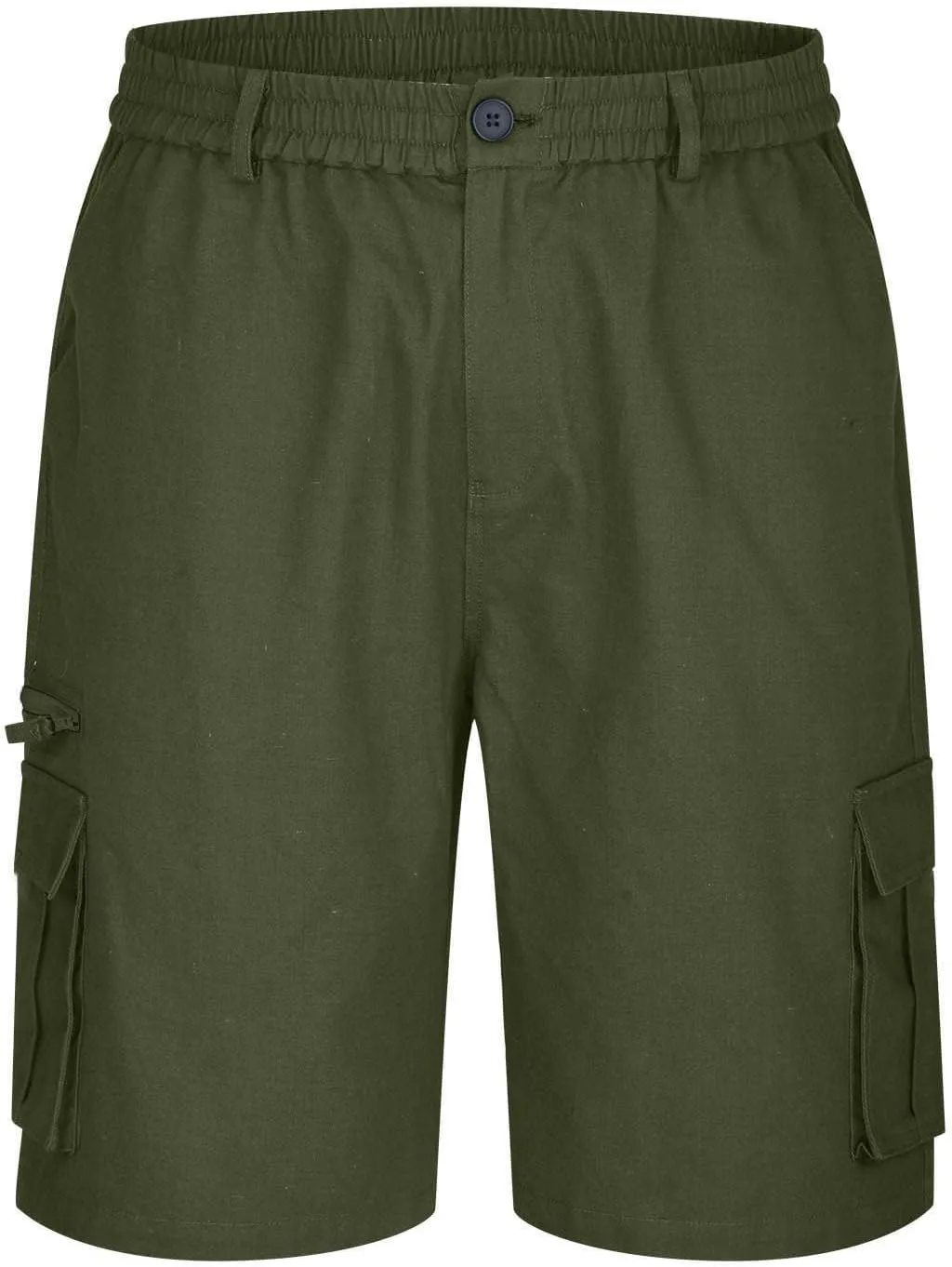 Cargo Shorts for Men Stretch Waist Straight Bermuda Shorts with Multi-Pockets Outdoor Camping Running Athletic Pant