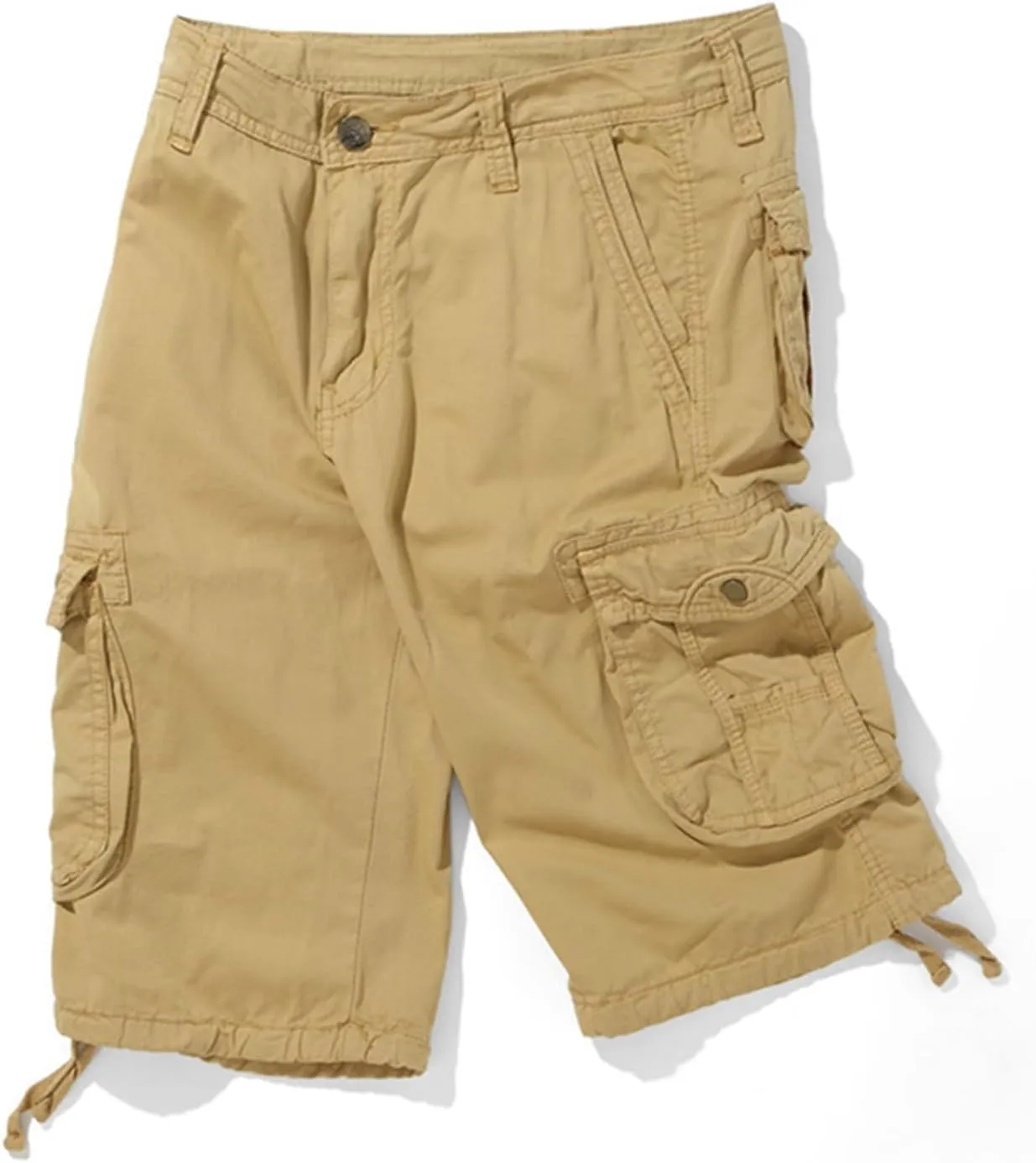 Cargo Shorts for Men Tactical Button Shorts Straight Breathable Biking Stretch Comfy Summer Outdoor