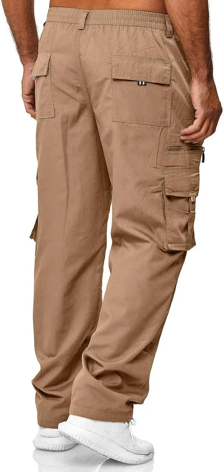 Cargo Sweatpants for Men BaggyMultiple Pockets Track PantsElastic Waist Cargo Pants Casual Trousers