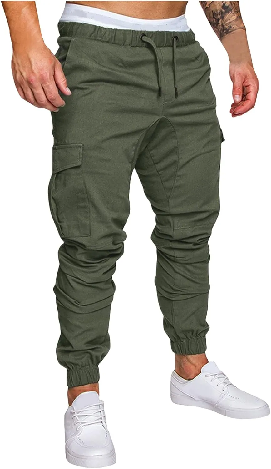 Cargo Sweatpants for Men Big and Tall Long Trousers Men Athletic Jogger Sports Outdoor Trousers Men's Sweatpants with