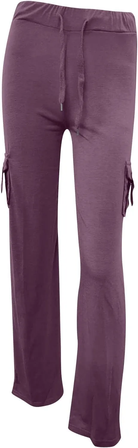 Cargo Yoga Pants for Women 2024 Causal High Waist Wide Leg Lounge Pant Loose Comfy Bootcut Workout Flare Leggings