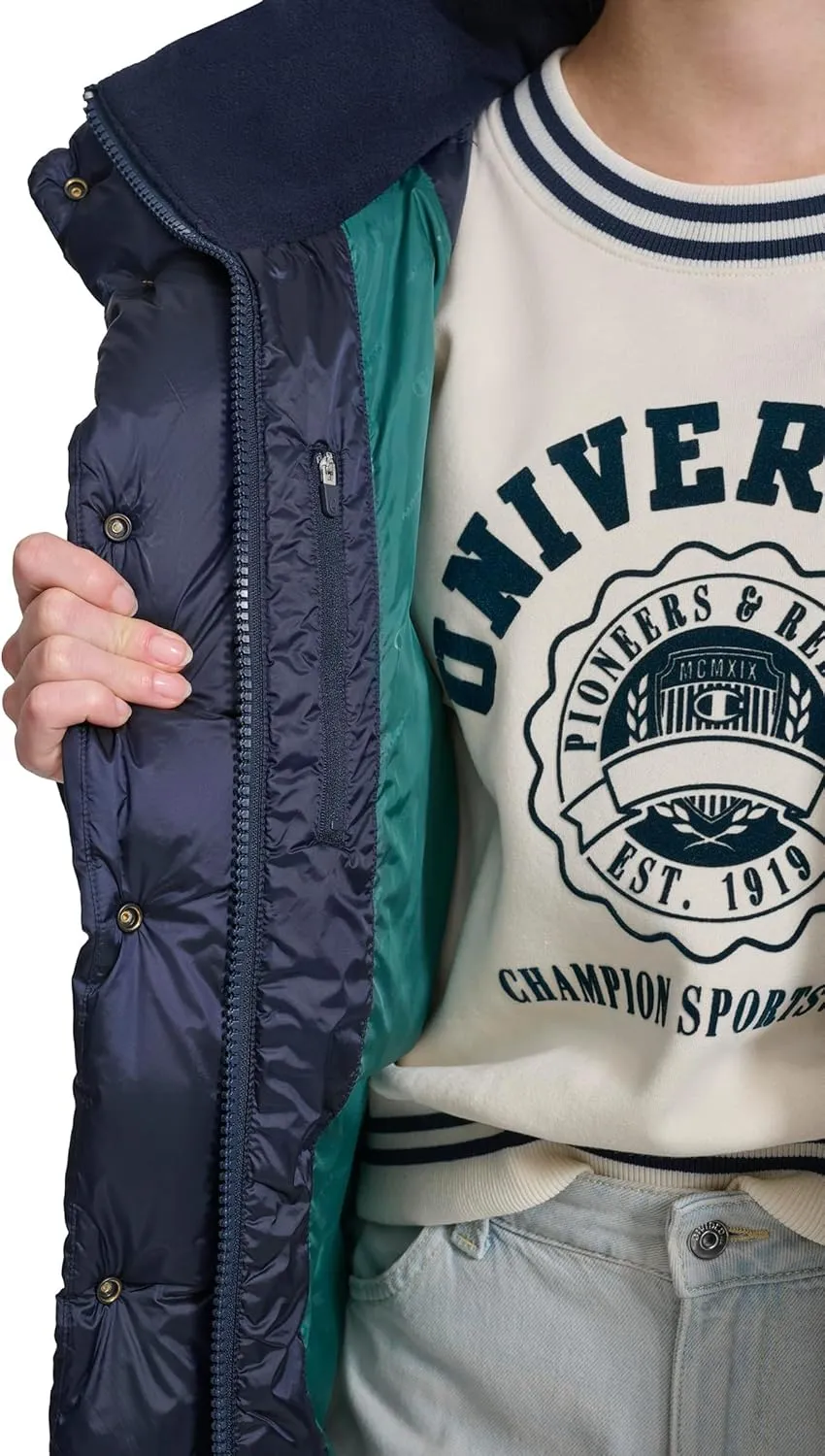 Champion Women's Quilted Mid-Weight Puffer Jacket with Hood