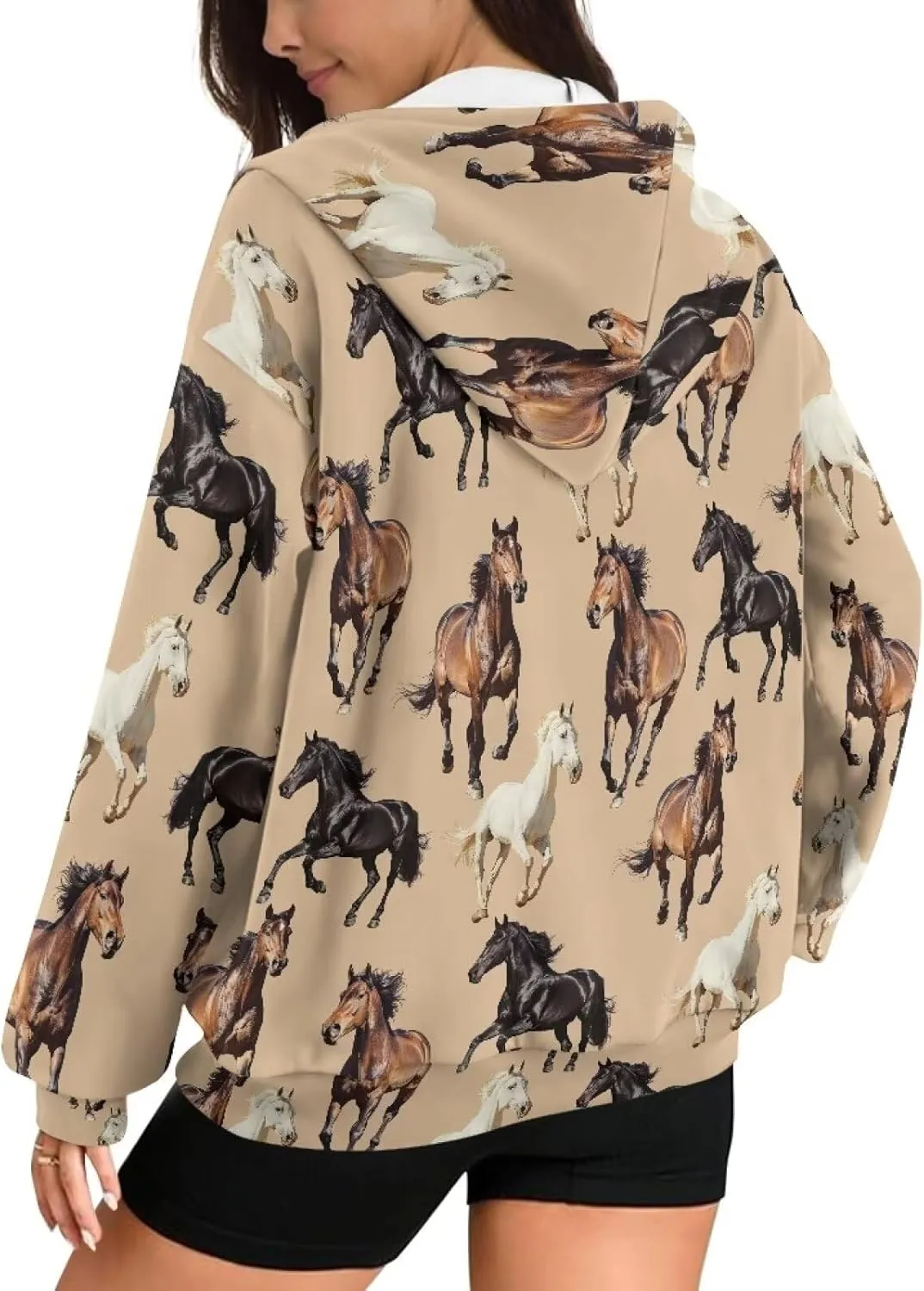 Christmas Sweatshirt for Women Jackets Casual Loose Plus Size Hoodies Zip Up Lightweight Long Sleeve Oversized