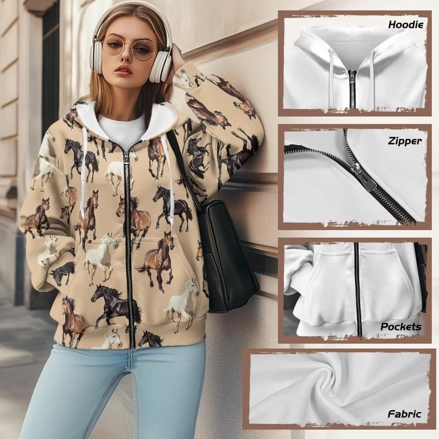 Christmas Sweatshirt for Women Jackets Casual Loose Plus Size Hoodies Zip Up Lightweight Long Sleeve Oversized