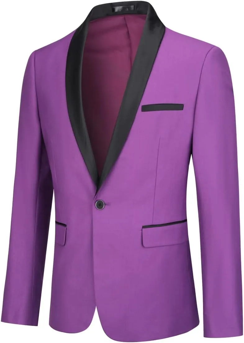 Cloudstyle Mens Tux Suits 2-Piece Shawl Collar Solid Prom Party Jacket Coat Pants Sets