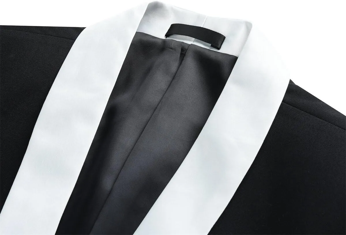 Cloudstyle Mens Tux Suits 2-Piece Shawl Collar Solid Prom Party Jacket Coat Pants Sets