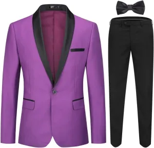 Cloudstyle Mens Tux Suits 2-Piece Shawl Collar Solid Prom Party Jacket Coat Pants Sets