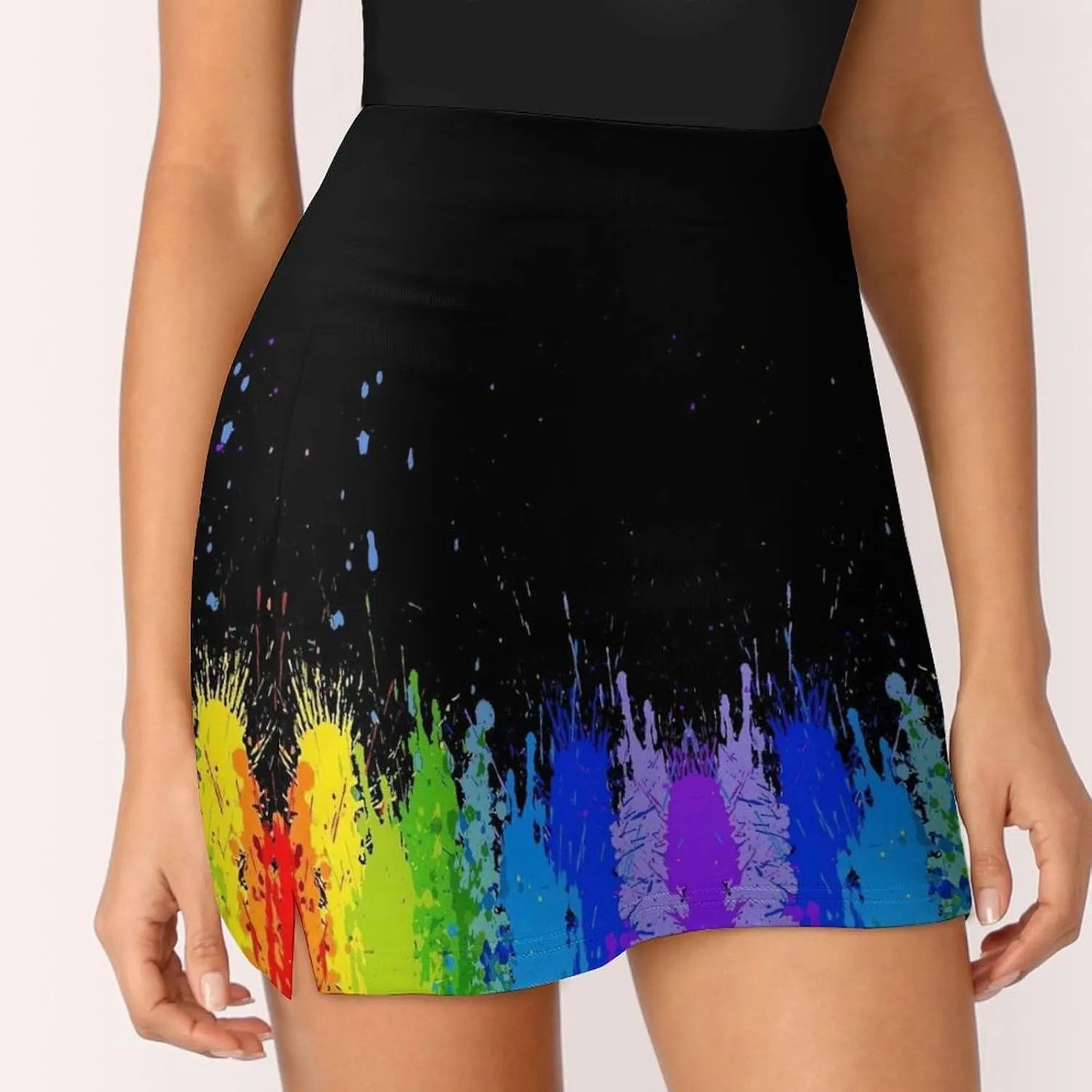 Colorful Flower Shorts Skirt Women Golf Skirt Tennis Skirt Mini Skirts High Waist Single Pocket Exercise Skorts