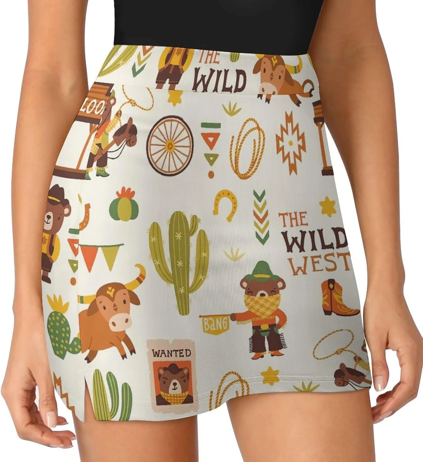 Colorful Flower Shorts Skirt Women Golf Skirt Tennis Skirt Mini Skirts High Waist Single Pocket Exercise Skorts