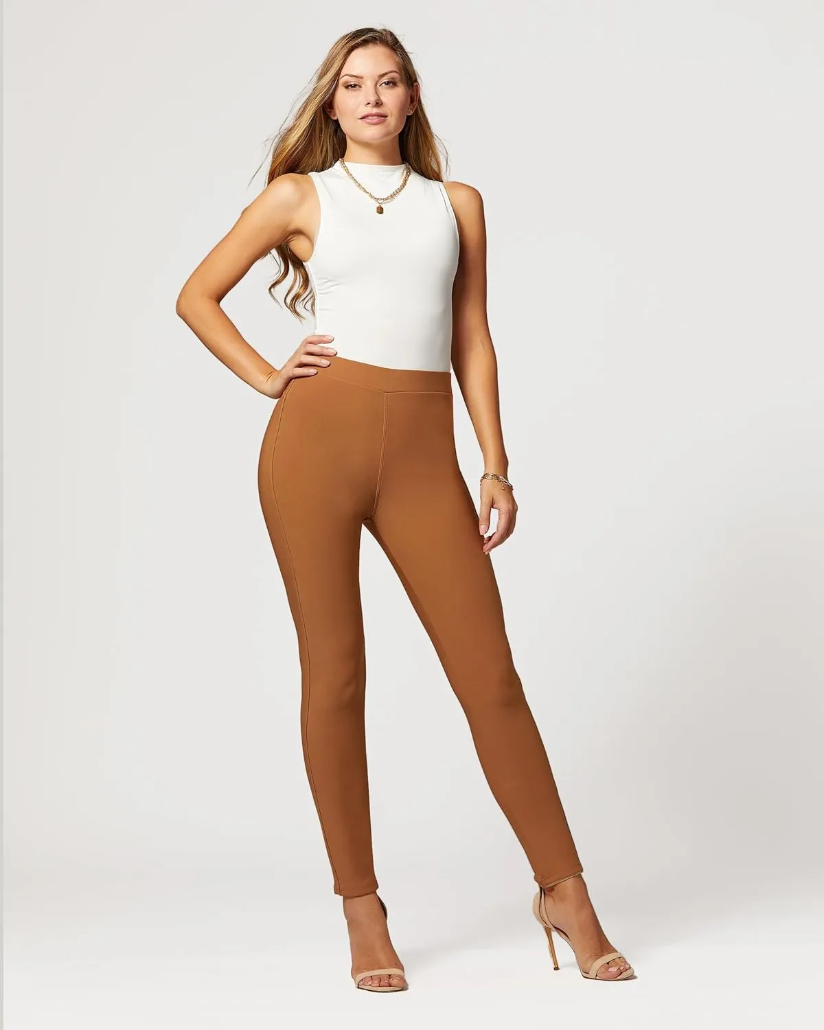 Conceited Stretch Ponte Pants for Women - Dressy Leggings - High Waist Shaping Butt Lifting
