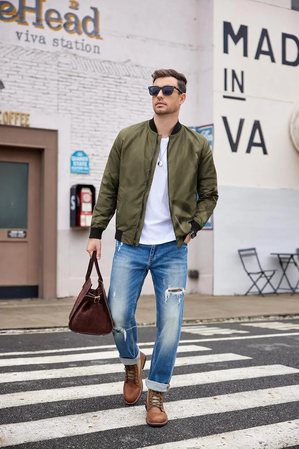 COOFANDY Men Bomber Jacket Lightweight Windbreaker Jackets Casual Softshell Flight Fashion Winter Fall Coat with Pocket