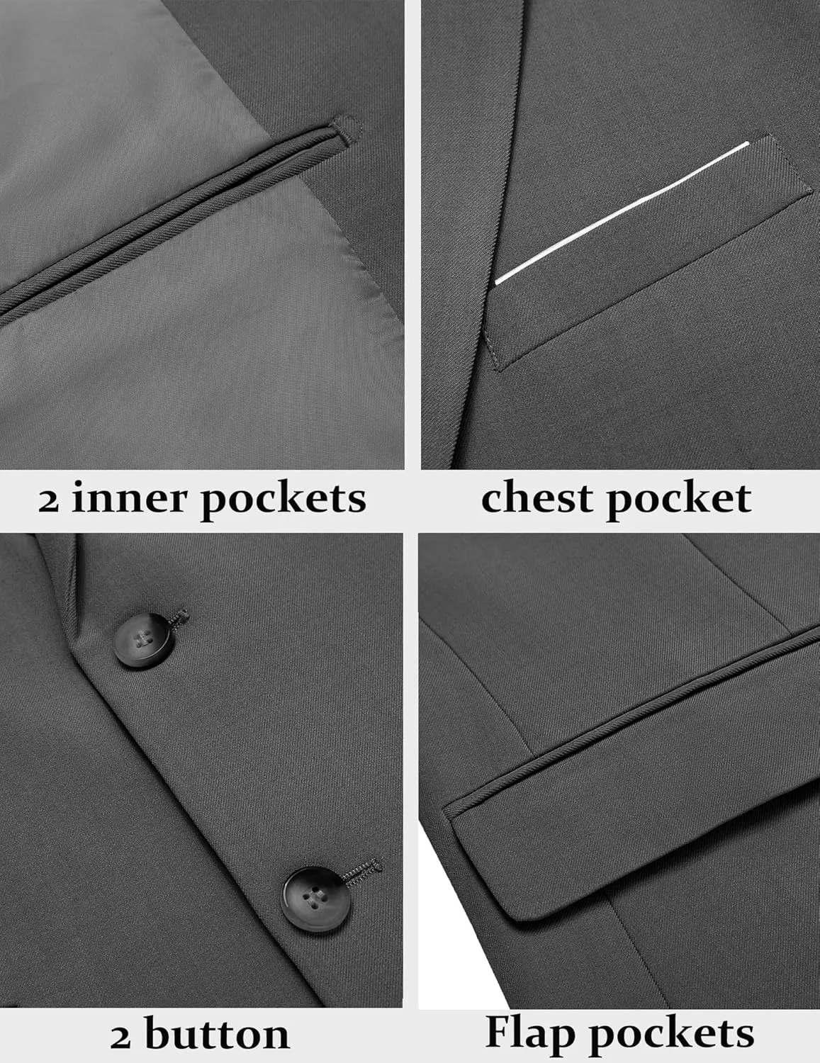 COOFANDY Men's Blazer Business Suit Jacket Slim Fit Two Button Casual Sport Coats
