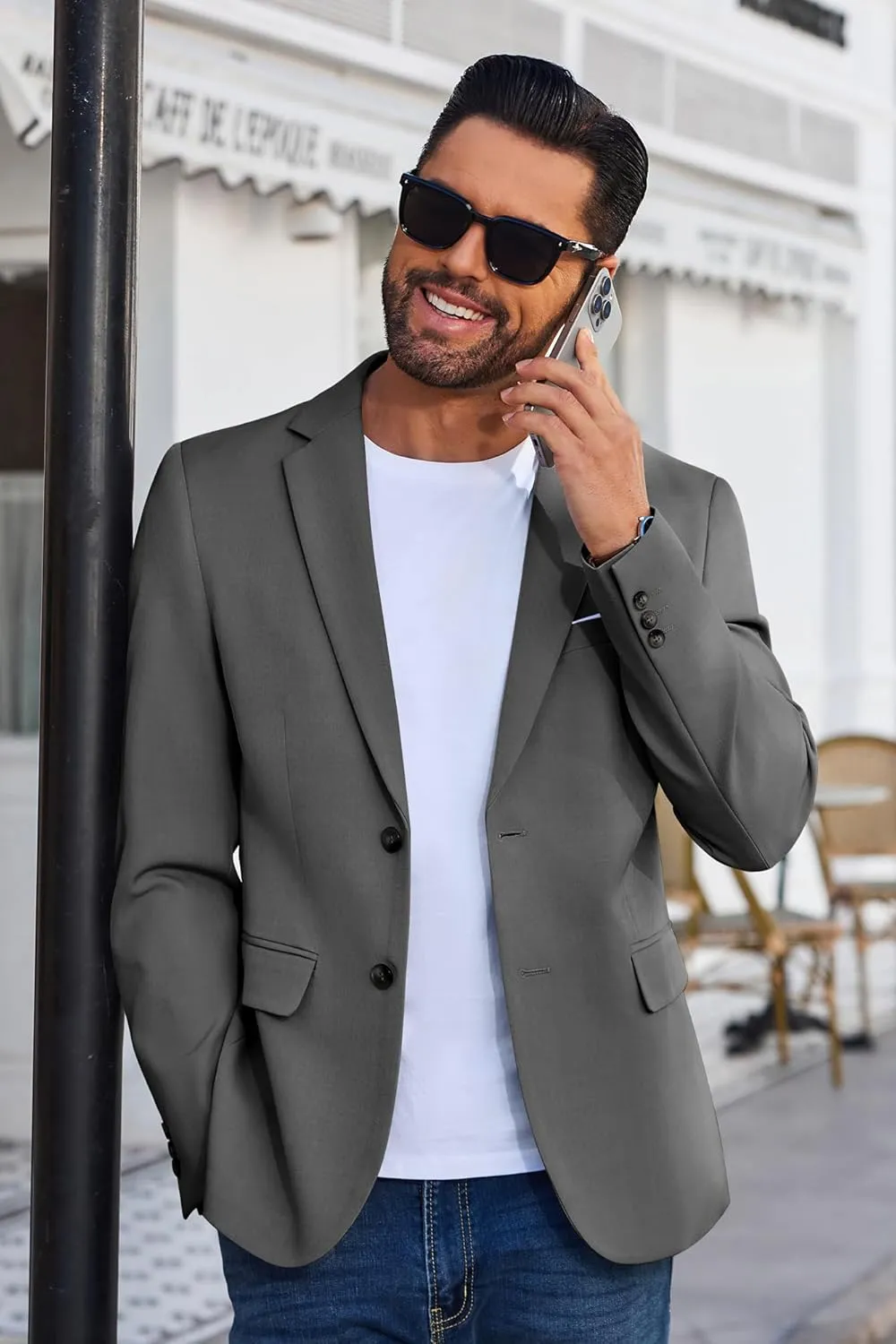 COOFANDY Men's Blazer Business Suit Jacket Slim Fit Two Button Casual Sport Coats
