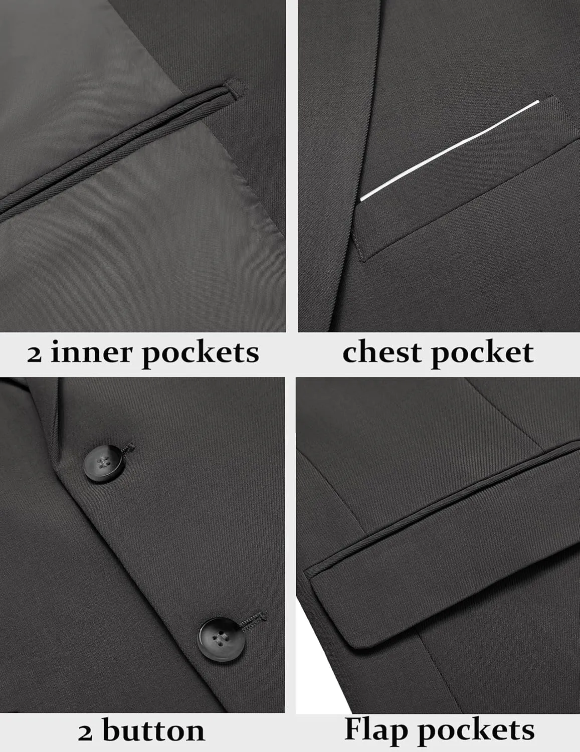 COOFANDY Men's Blazer Business Suit Jacket Slim Fit Two Button Casual Sport Coats