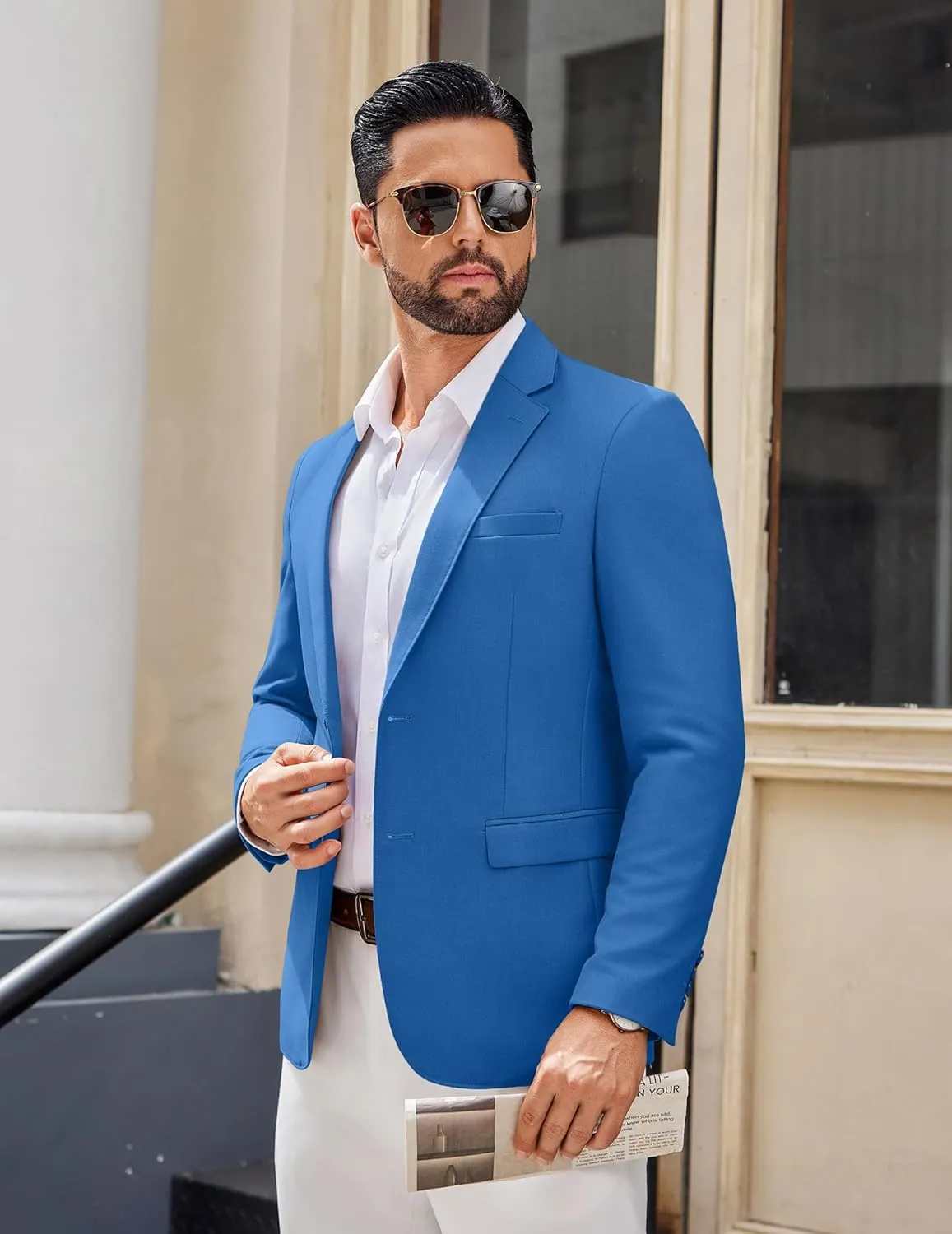 COOFANDY Men's Casual Blazer Lightweight Sport Coats Two Buttons Slim Fit Suit Jacket for Business Wedding Dress