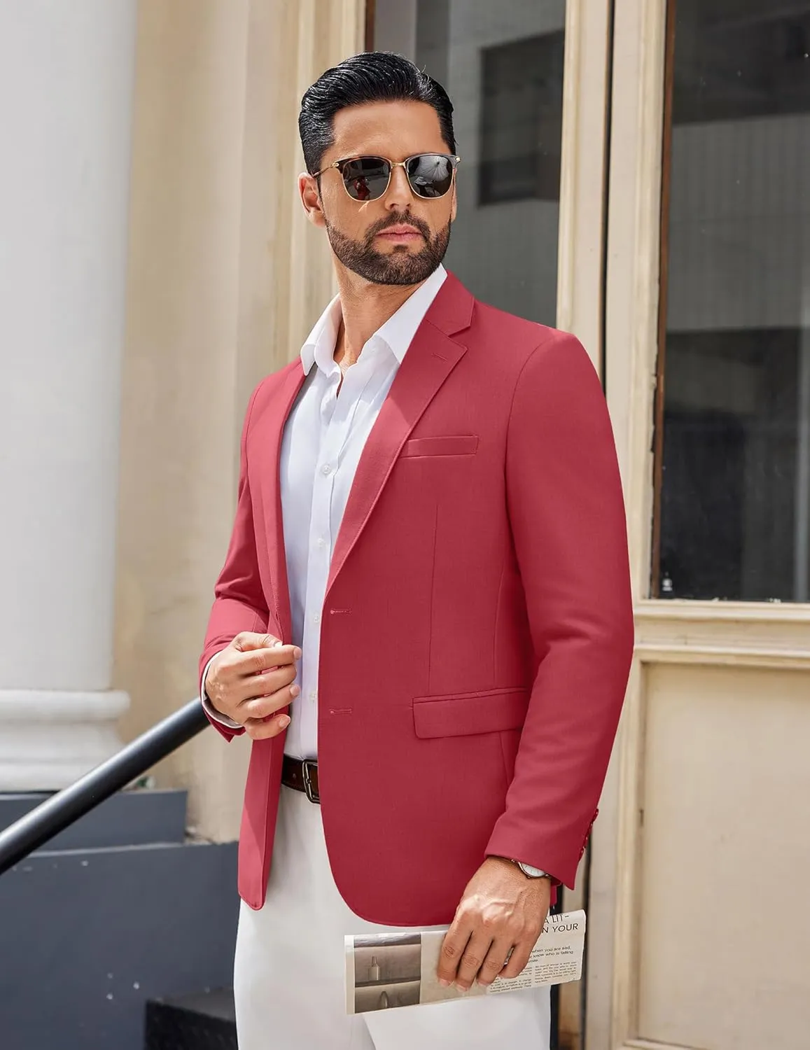 COOFANDY Men's Casual Blazer Lightweight Sport Coats Two Buttons Slim Fit Suit Jacket for Business Wedding Dress