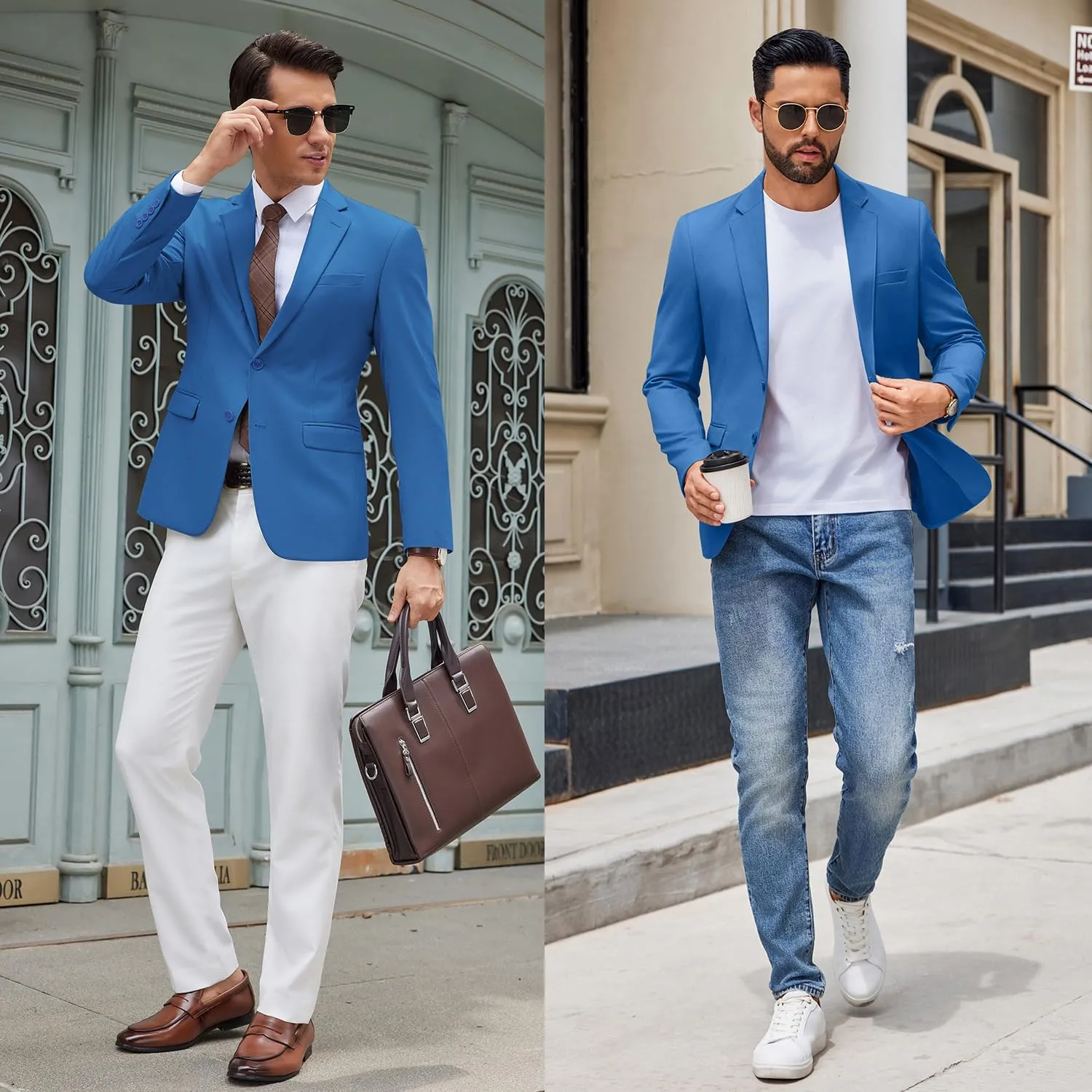COOFANDY Men's Casual Blazer Lightweight Sport Coats Two Buttons Slim Fit Suit Jacket for Business Wedding Dress
