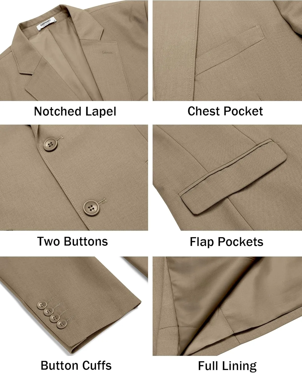 COOFANDY Men's Casual Blazer Lightweight Sport Coats Two Buttons Slim Fit Suit Jacket for Business Wedding Dress