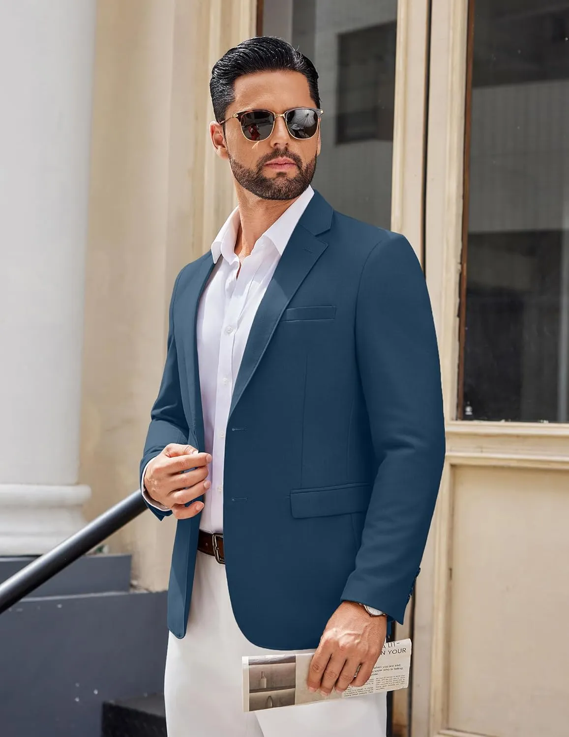 COOFANDY Men's Casual Blazer Lightweight Sport Coats Two Buttons Slim Fit Suit Jacket for Business Wedding Dress
