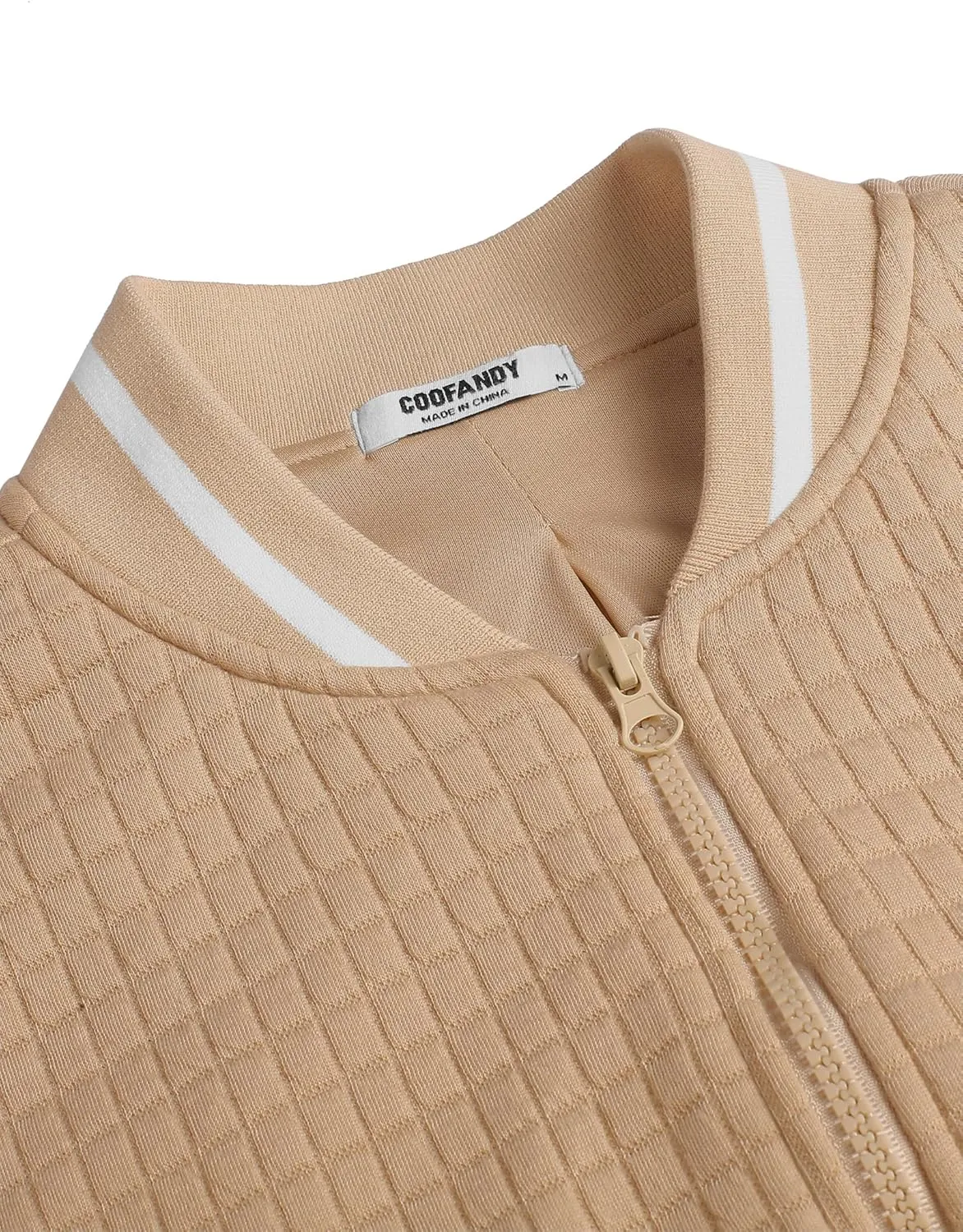 COOFANDY Mens Casual Jackets Lightweight Fall Bomber Jacket Full Zip Knit Sweater Jacket Varsity Coat