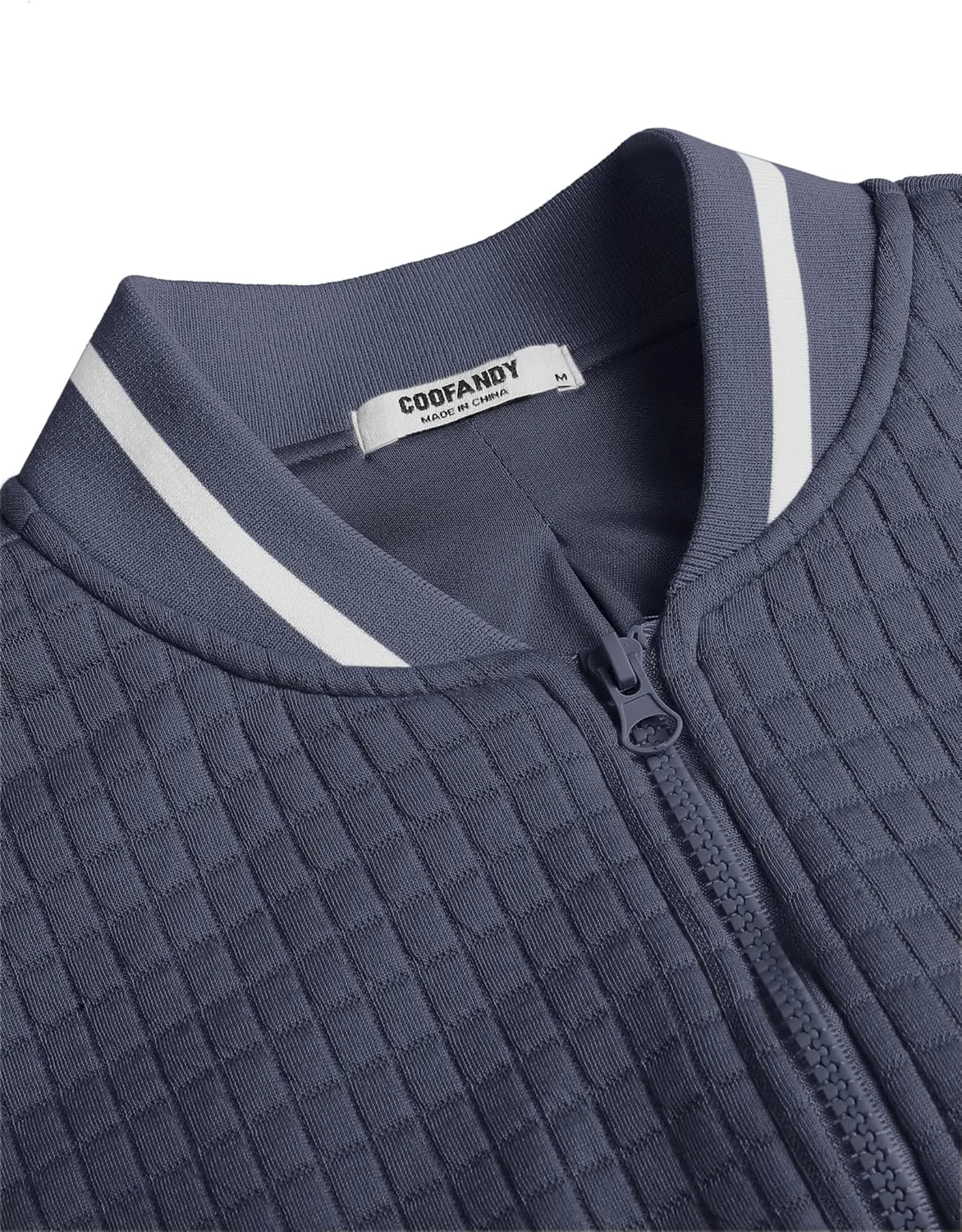 COOFANDY Mens Casual Jackets Lightweight Fall Bomber Jacket Full Zip Knit Sweater Jacket Varsity Coat