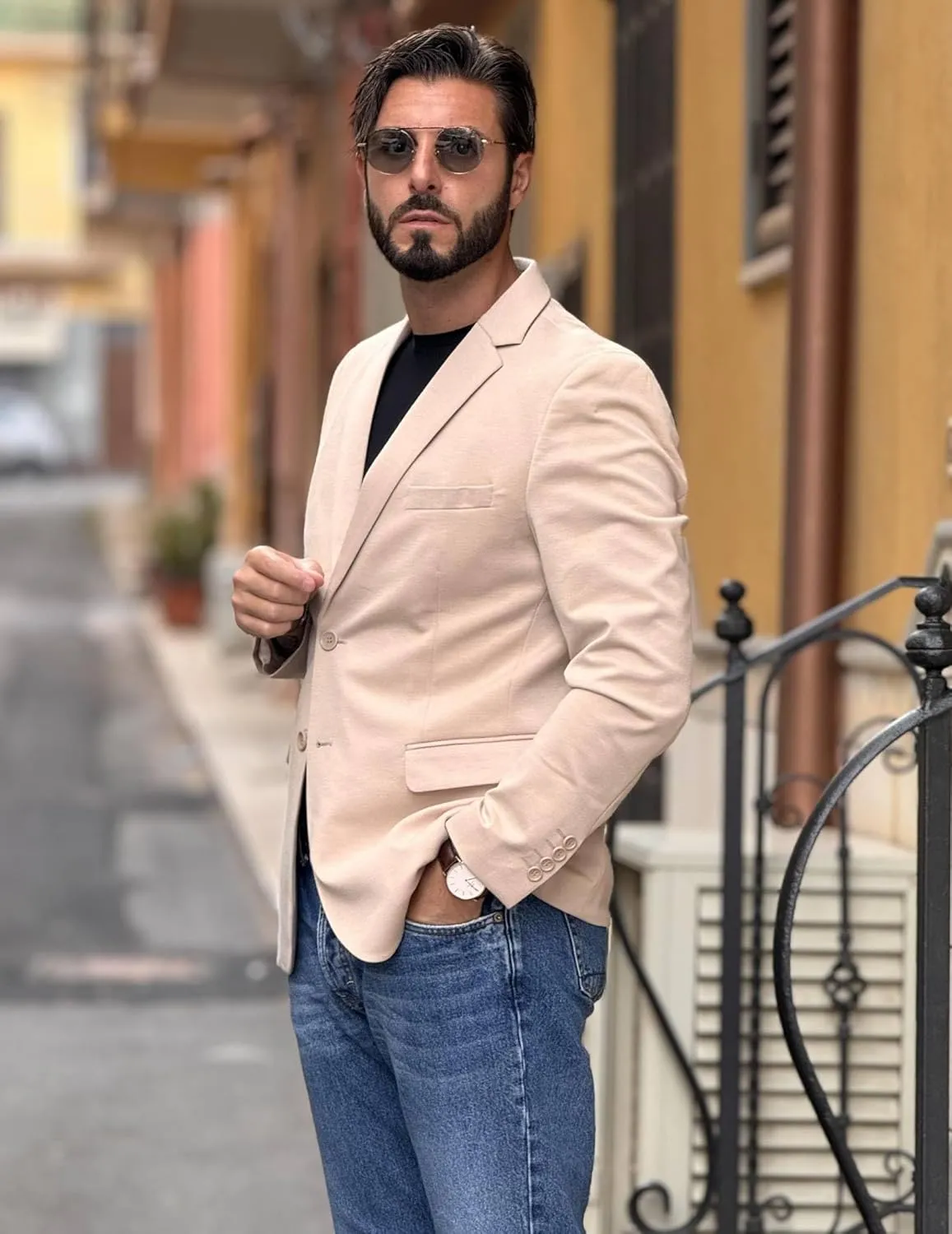 COOFANDY Men's Casual Knit Blazer Stretch Slim Fit Sport Coat Two Button Lightweight Suit Jackets