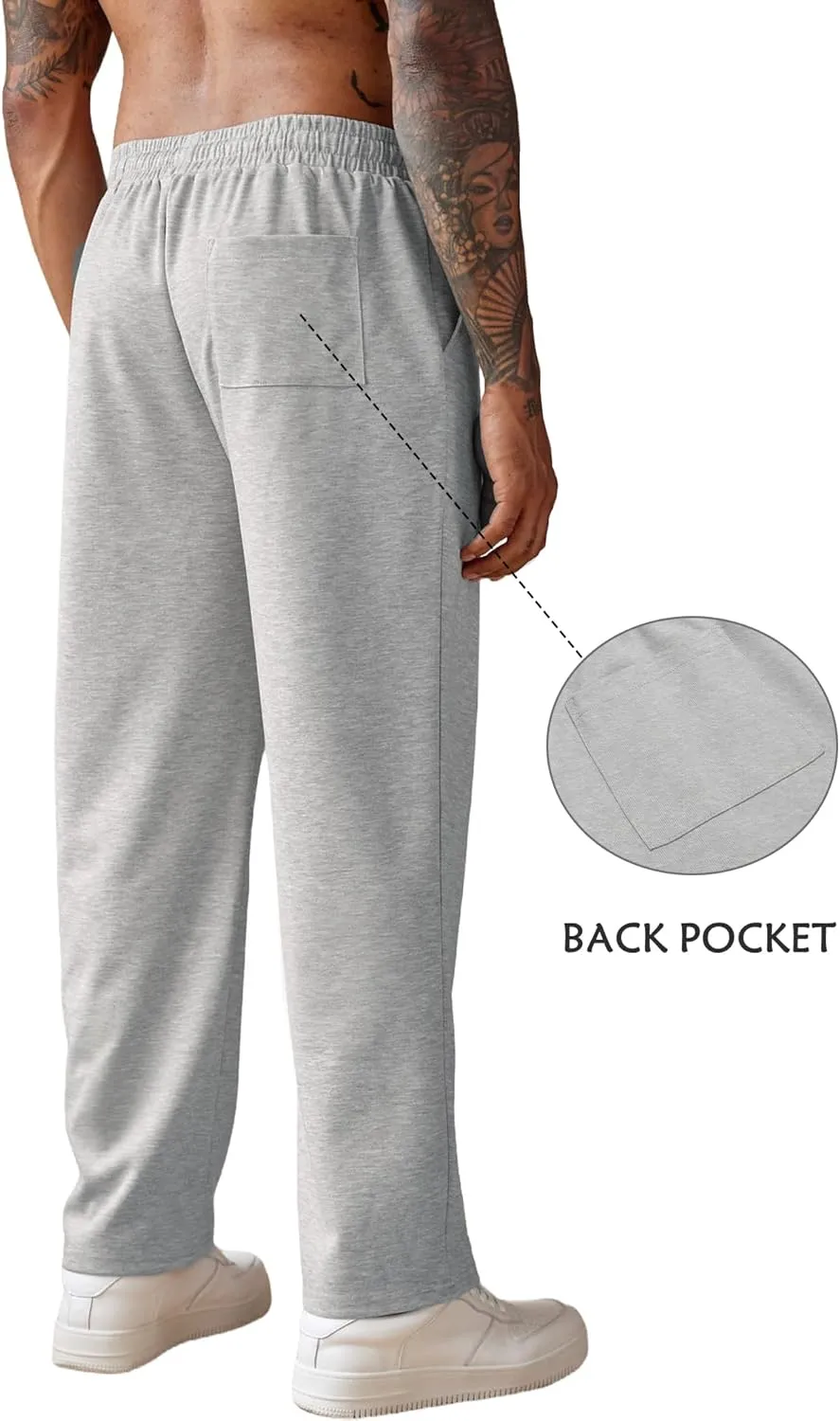 COOFANDY Men's Knit Sweatpants Lightweight Open Bottom Casual Pants Drawstring Jogger Yoga Pants with Pockets