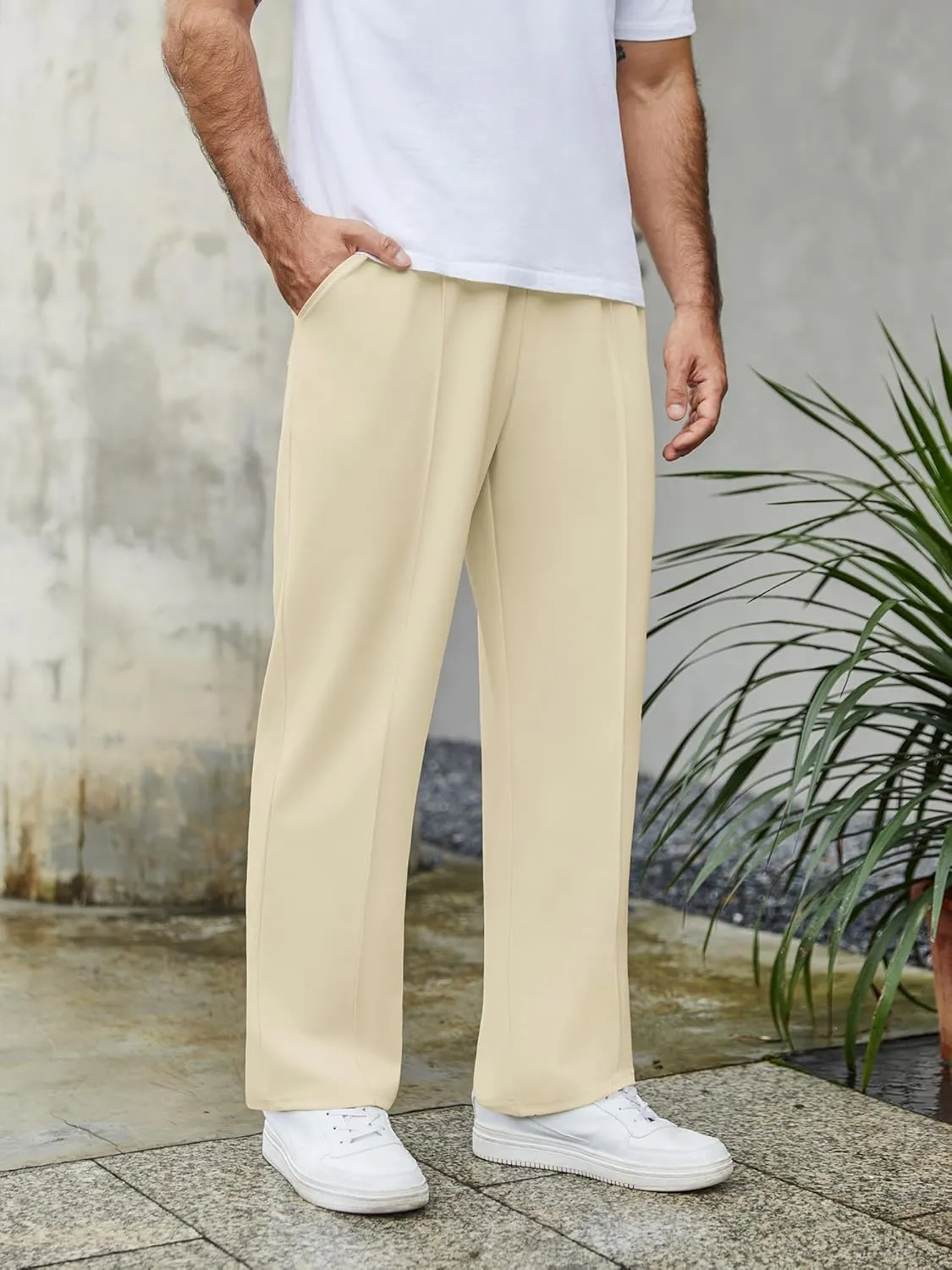 COOFANDY Men's Knit Sweatpants Lightweight Open Bottom Casual Pants Drawstring Jogger Yoga Pants with Pockets