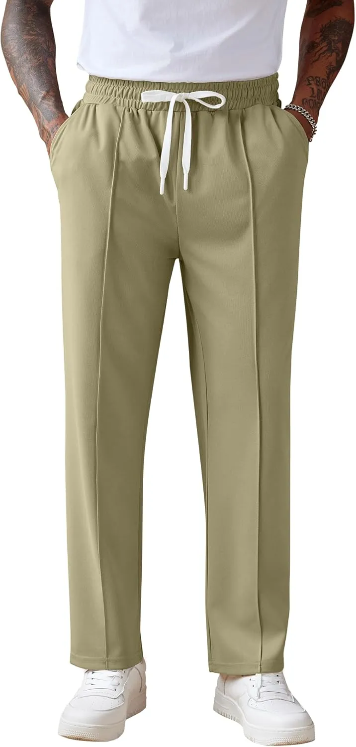 COOFANDY Men's Knit Sweatpants Lightweight Open Bottom Casual Pants Drawstring Jogger Yoga Pants with Pockets