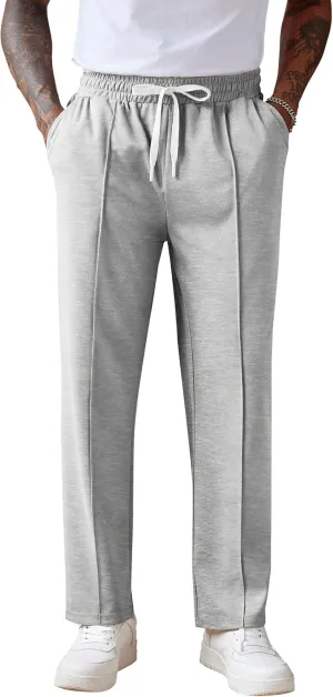 COOFANDY Men's Knit Sweatpants Lightweight Open Bottom Casual Pants Drawstring Jogger Yoga Pants with Pockets
