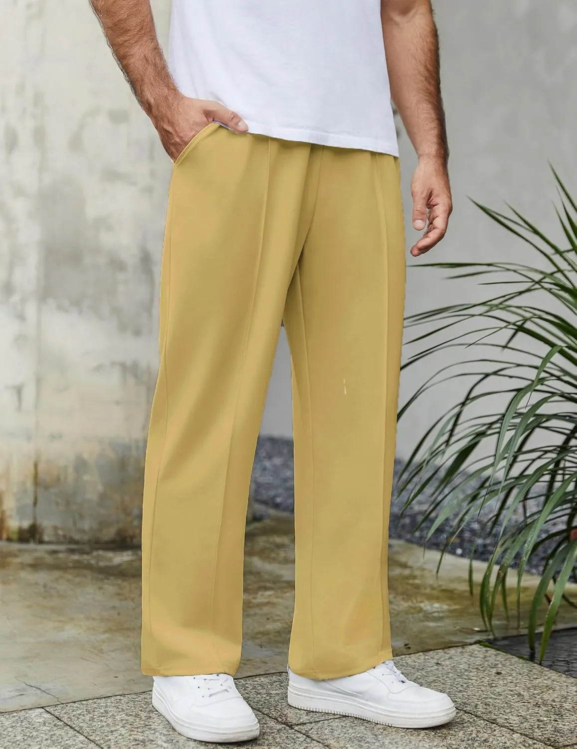 COOFANDY Men's Knit Sweatpants Lightweight Open Bottom Casual Pants Drawstring Jogger Yoga Pants with Pockets