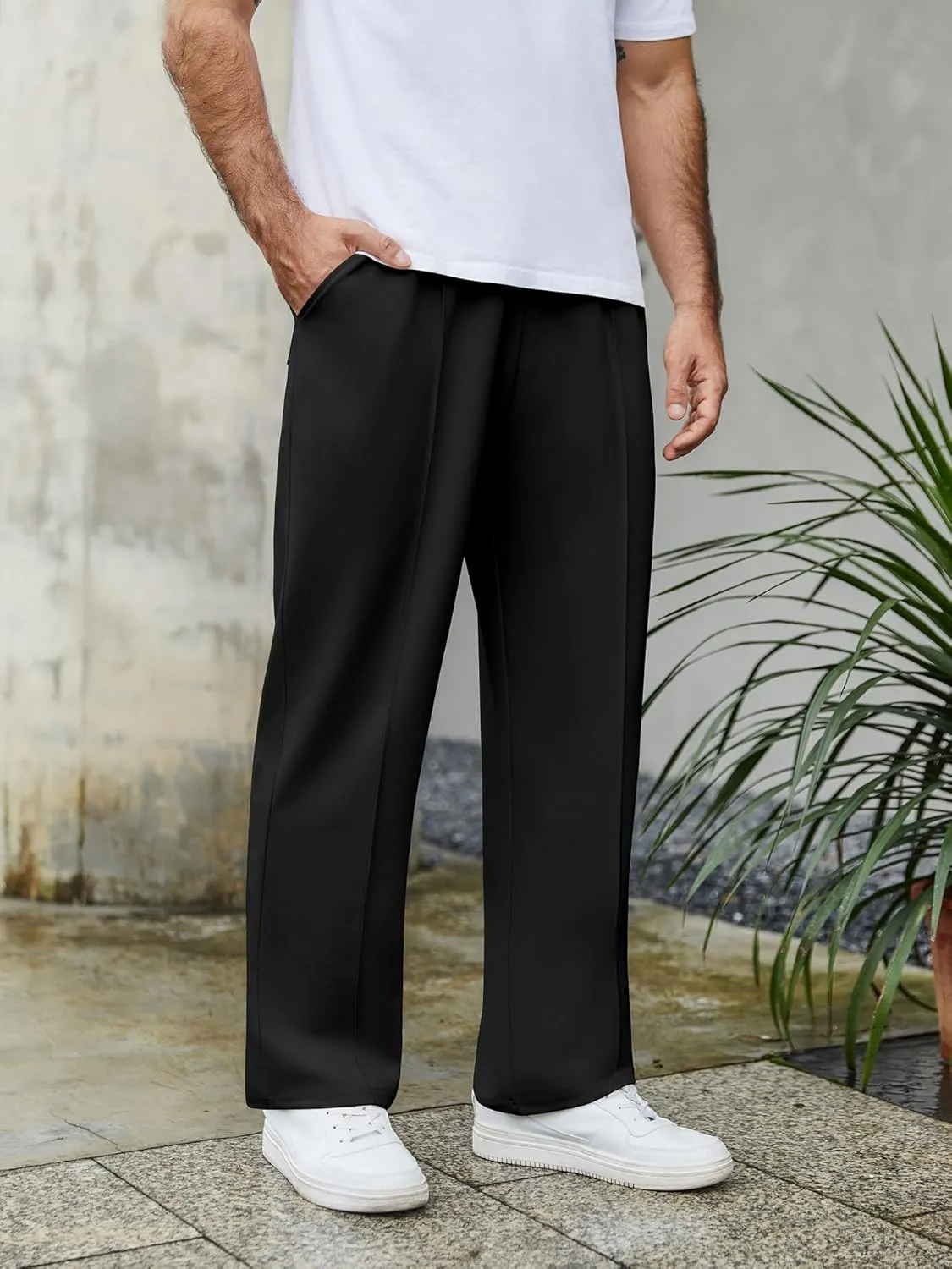 COOFANDY Men's Knit Sweatpants Lightweight Open Bottom Casual Pants Drawstring Jogger Yoga Pants with Pockets