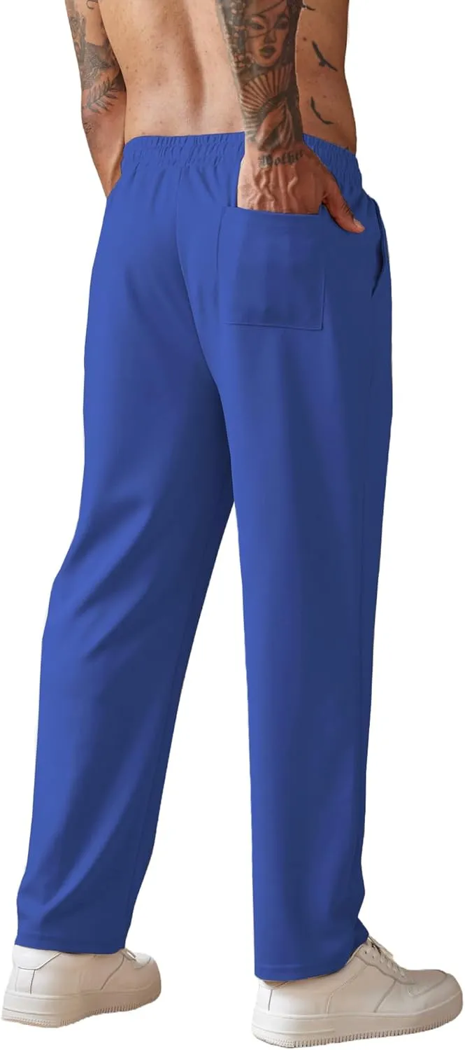 COOFANDY Men's Knit Sweatpants Lightweight Open Bottom Casual Pants Drawstring Jogger Yoga Pants with Pockets