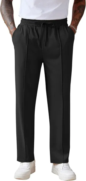 COOFANDY Men's Knit Sweatpants Lightweight Open Bottom Casual Pants Drawstring Jogger Yoga Pants with Pockets