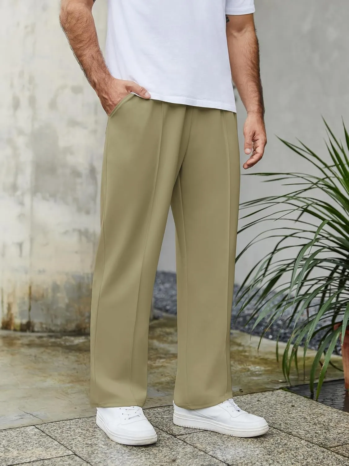 COOFANDY Men's Knit Sweatpants Lightweight Open Bottom Casual Pants Drawstring Jogger Yoga Pants with Pockets