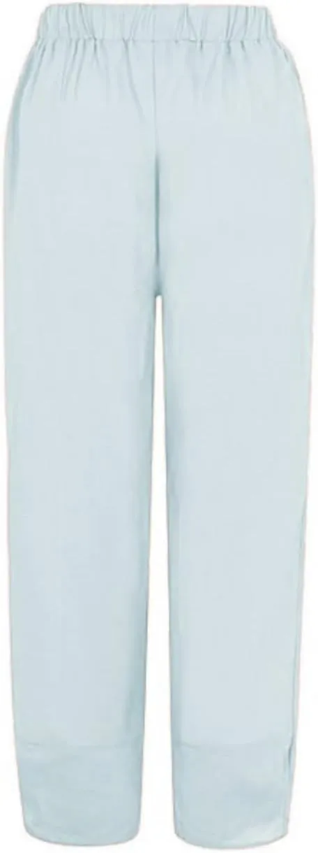 Cotton Linen Pants Casual Summer Capri Pants for Women Baggy Elastic Waisted Yoga Trousers Wide Leg Cropped Pants