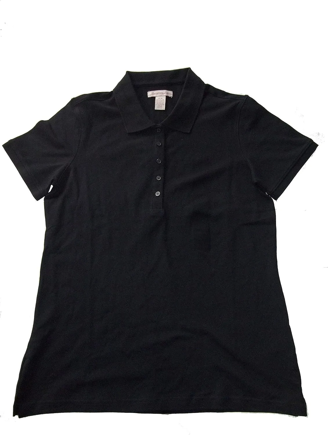Cotton Women's Polo Shirt (Large, Black)