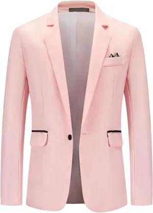 CRNTCEM Men's Casual Suit Blazer Jackets Solid Color Lightweight Slim Fit Wedding Prom Business Office Work Formal Outwear