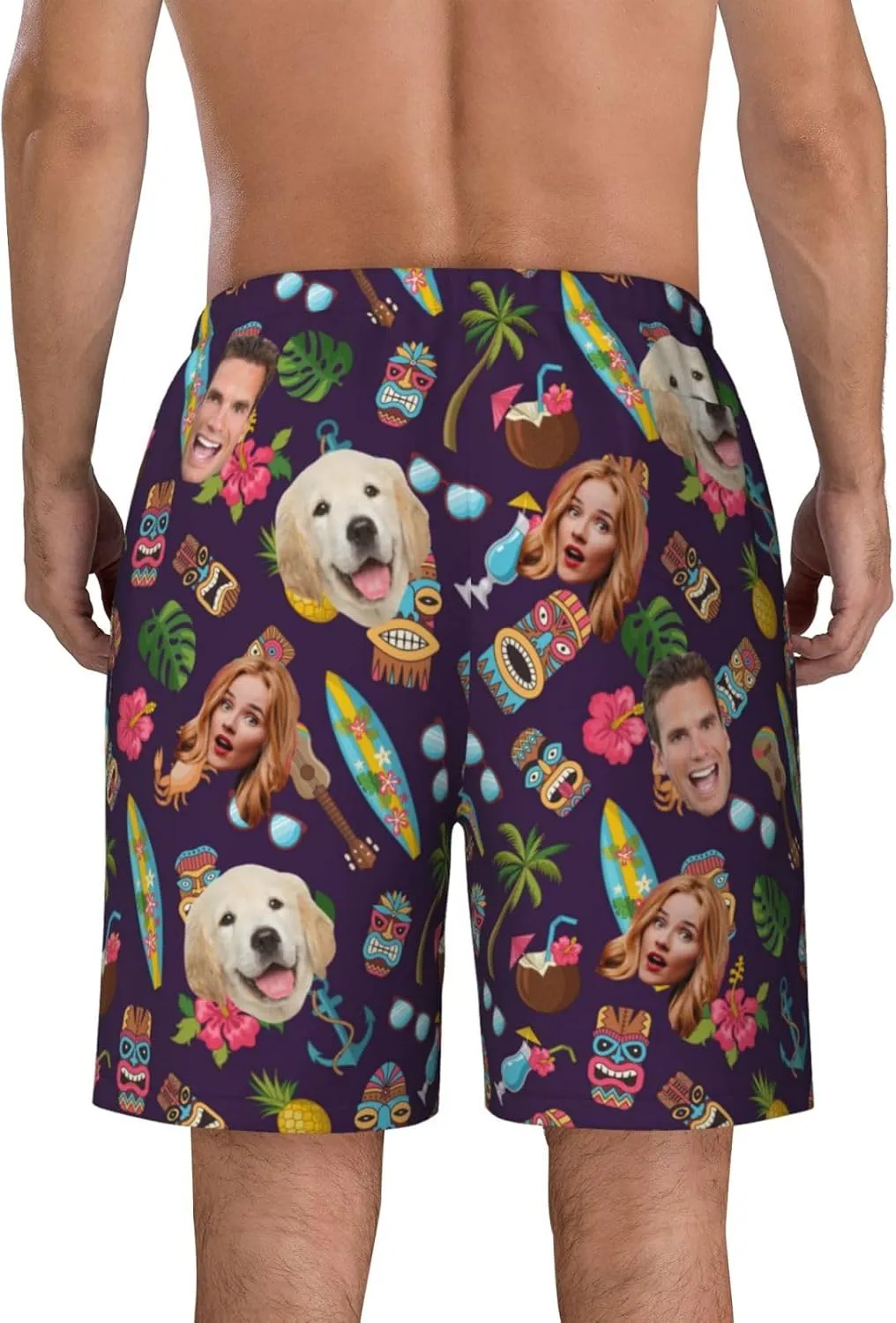 Custom Shorts for Men, Custom Swim Trunks Men Personalized Funny Swim Trunks Beach Board Shorts Swim Shorts Swimwear