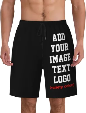 Custom Shorts for Men, Custom Swim Trunks Men Personalized Funny Swim Trunks Beach Board Shorts Swim Shorts Swimwear