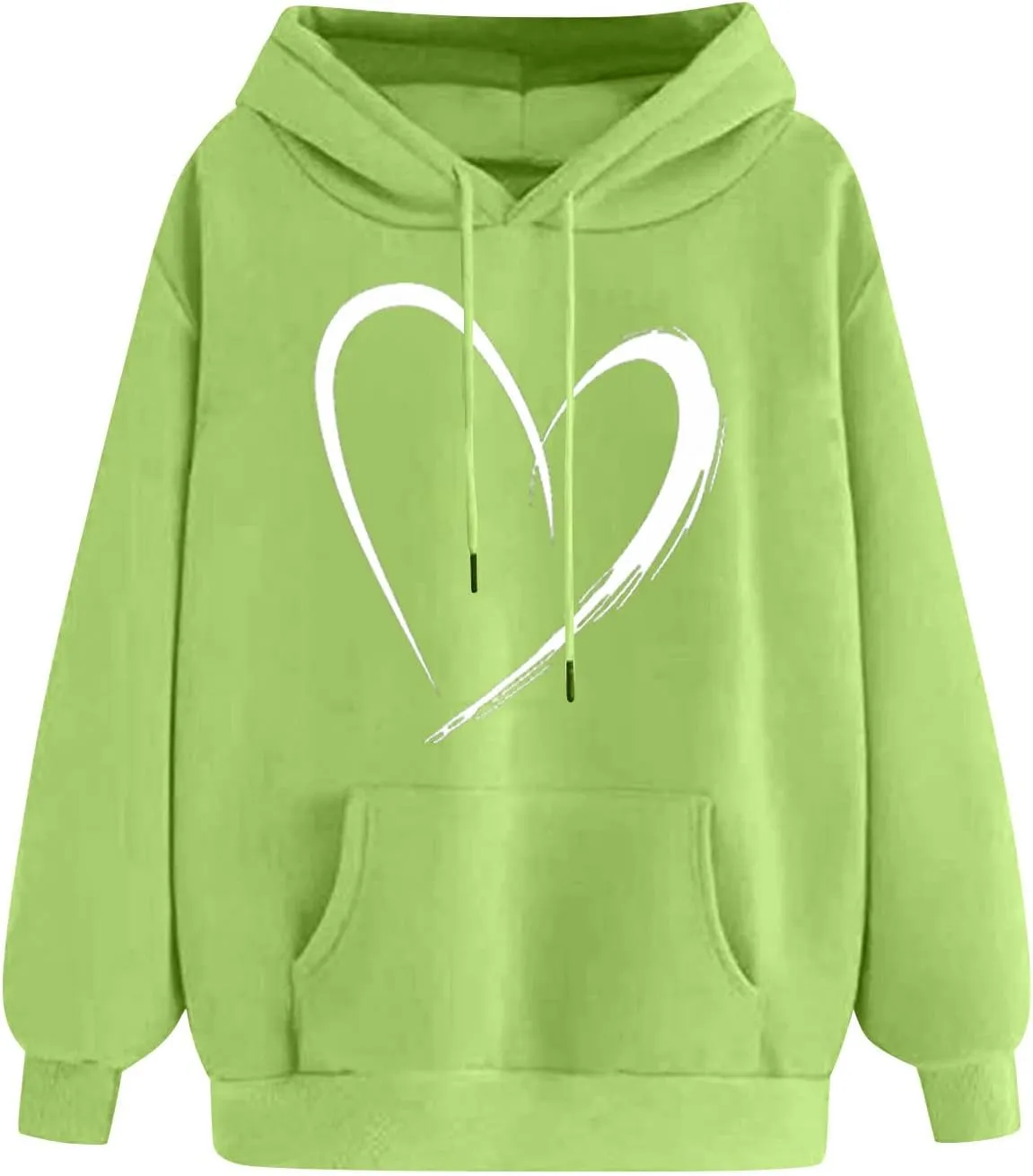 Cute Hoodies For Women 2024 Trendy Love Heart Print Hooded Sweatshirts Casual Loose Teen Girls y2k Hoodie Pullovers